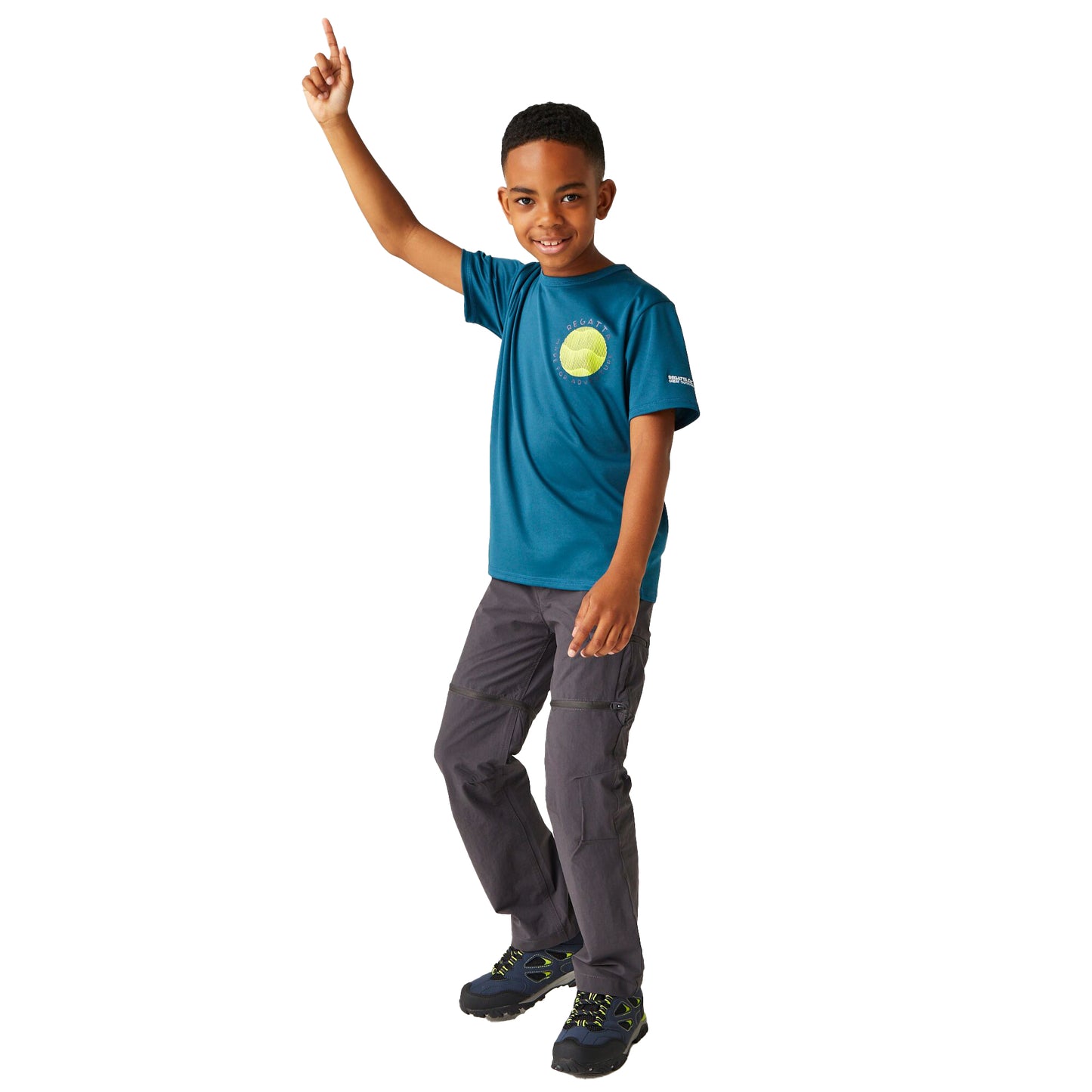 Moroccan Blue - Close up - Regatta Childrens-Kids Alvarado VIII Sunrise T-Shirt