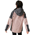 Dusky Rose-Seal Grey - Back - Regatta Childrens-Kids Calderdale II Waterproof Jacket