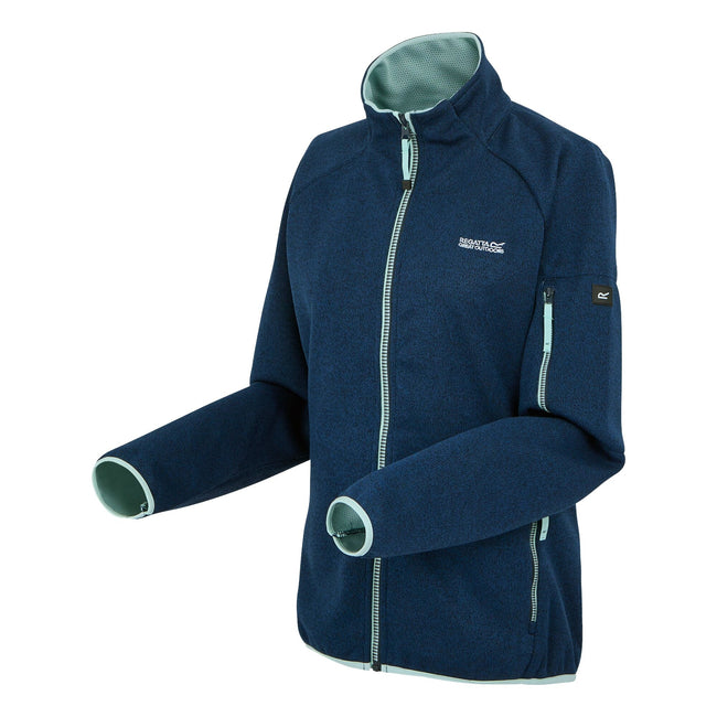 Navy-Icy Morn - Side - Regatta Womens-Ladies Ravenhill Full Zip Fleece Top