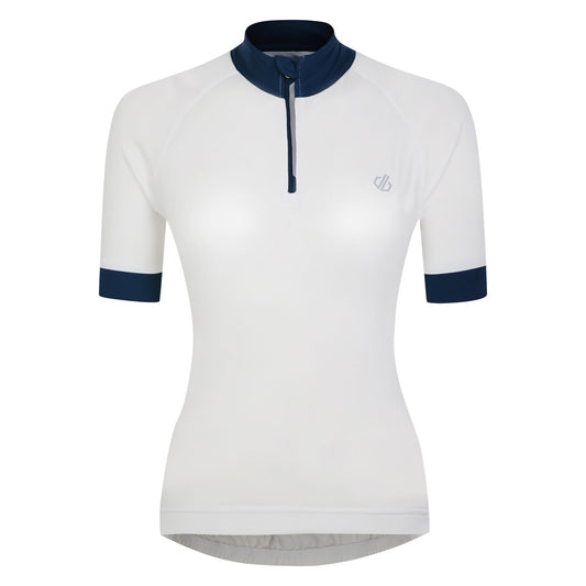 White - Front - Dare 2B Womens-Ladies Pedal Through It II Jersey