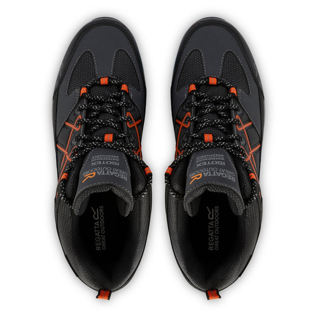 Granite-Blaze Orange - Lifestyle - Regatta Mens Samaris III Low Walking Shoes