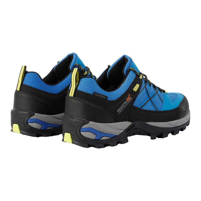 Blue-Lime Punch - Back - Regatta Mens Samaris III Low Walking Shoes