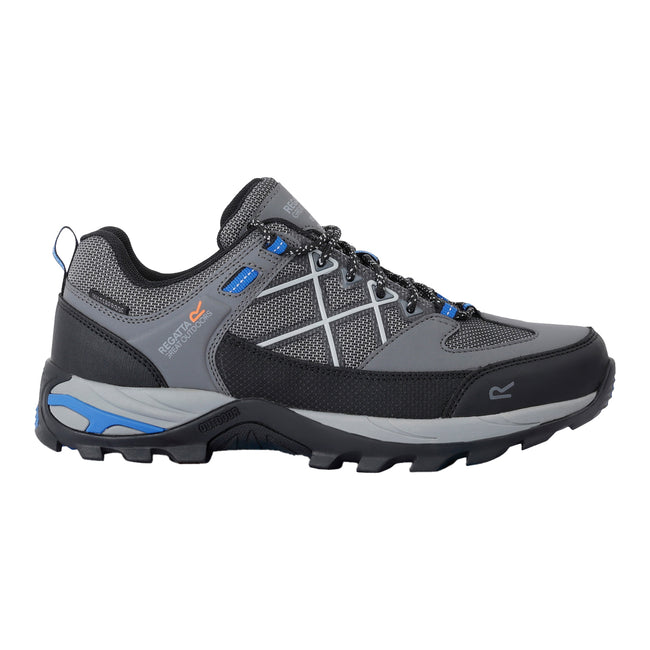 Dark Steel-Oxford Blue - Back - Regatta Mens Samaris III Low Walking Shoes
