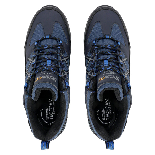 Navy-Snorkel Blue - Close up - Regatta Mens Samaris III Low Walking Shoes