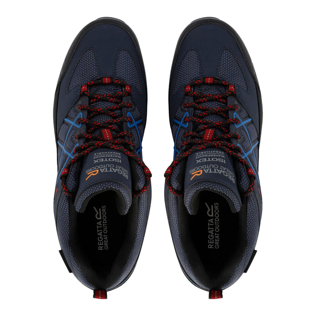 Navy-Rio Red - Lifestyle - Regatta Mens Samaris III Low Walking Shoes