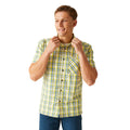 Piquant Green-Moroccan Blue-Citron Lime - Lifestyle - Regatta Mens Mindano VIII Checked Short-Sleeved Shirt