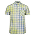 Piquant Green-Moroccan Blue-Citron Lime-Marshmallow - Front - Regatta Mens Mindano VIII Checked Short-Sleeved Shirt