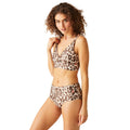 Brown-Beige - Lifestyle - Regatta Womens-Ladies Paloma Leopard Print Bikini Top