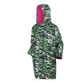 Cactus Green-Pink Potion - Side - Regatta Childrens-Kids Camouflage Waterproof Changing Robe