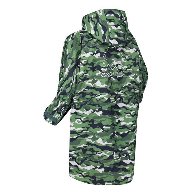 Cactus Green-Pink Potion - Lifestyle - Regatta Childrens-Kids Camouflage Waterproof Changing Robe