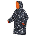 Black-Persimmon - Side - Regatta Childrens-Kids Camouflage Waterproof Changing Robe