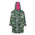 Cactus Green-Pink Potion - Front - Regatta Childrens-Kids Camouflage Waterproof Changing Robe