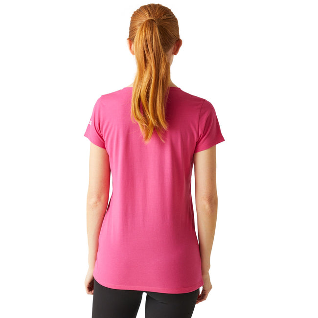 Flamingo Pink - Pack Shot - Regatta Womens-Ladies Breezed IV Plants T-Shirt