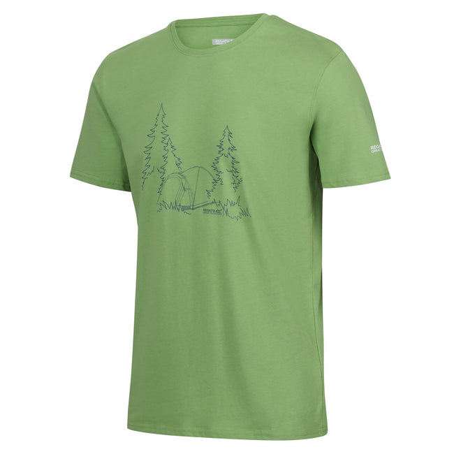 Piquant Green - Side - Regatta Mens Breezed IV Tree T-Shirt