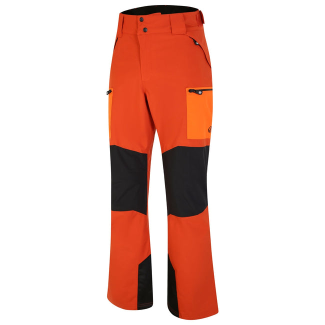 Brown-Orange - Side - Dare 2B Mens Baseplate Contrast Detail Ski Trousers