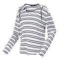 White-Navy - Side - Regatta Womens-Ladies Minerve Stripe V Neck Hoodie