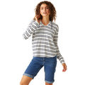 White-Navy - Lifestyle - Regatta Womens-Ladies Minerve Stripe V Neck Hoodie