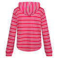 Hot Pink-White - Back - Regatta Womens-Ladies Minerve Stripe V Neck Hoodie