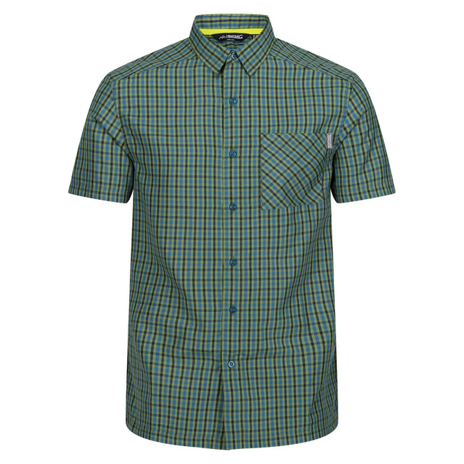 Piquant Green-Moroccan Blue - Front - Regatta Mens Kalambo VIII Checked Shirt