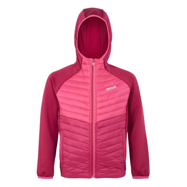 Deep Pink-Hot Pink - Front - Regatta Childrens-Kids Kielder VIII Hybrid Jacket