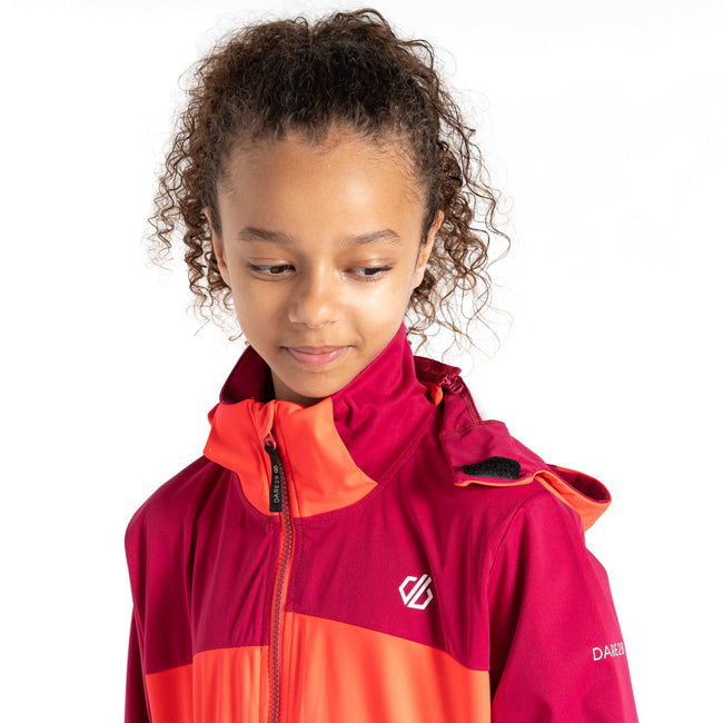 Berry Pink-Neon Pink - Lifestyle - Dare 2B Childrens-Kids Cheer Soft Shell Jacket