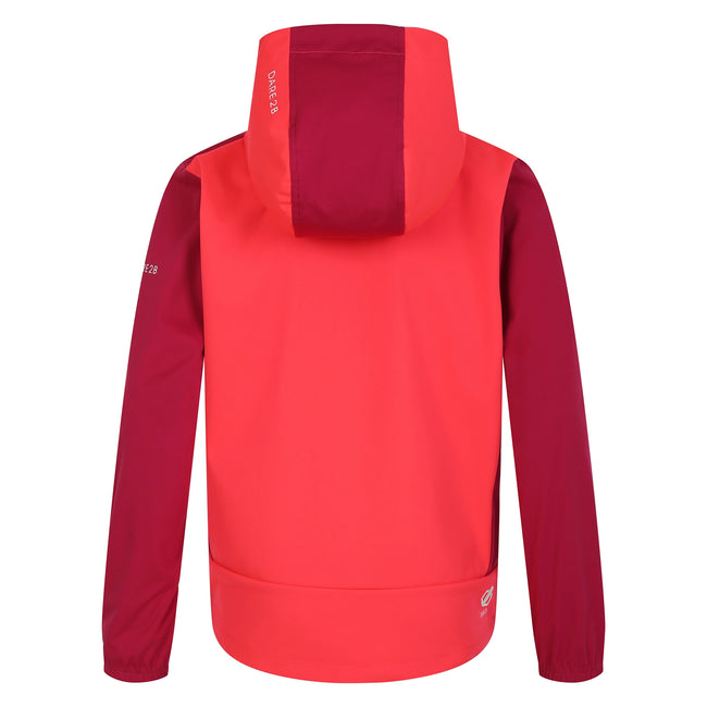 Berry Pink-Neon Pink - Back - Dare 2B Childrens-Kids Cheer Soft Shell Jacket