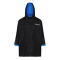Black-Oxford Blue - Front - Regatta Childrens-Kids Back Print Changing Robe