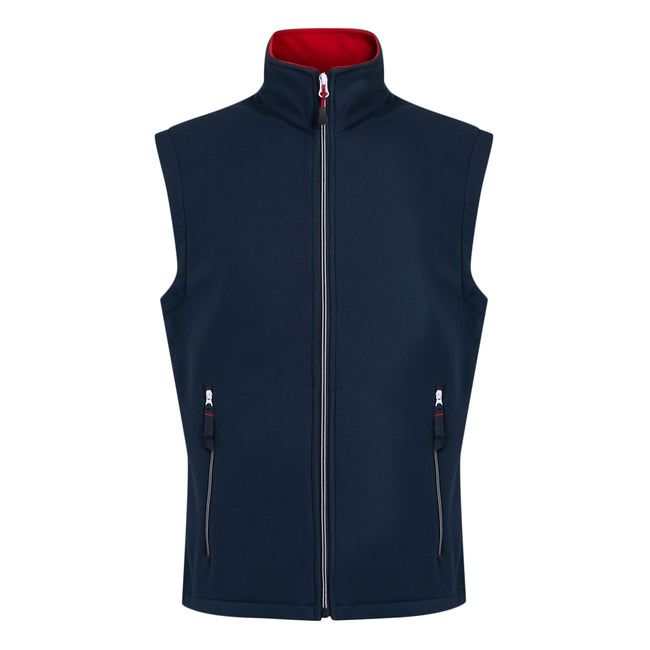 Navy-Classic Red - Front - Regatta Professional Mens Softshell 2 Layer Body Warmer