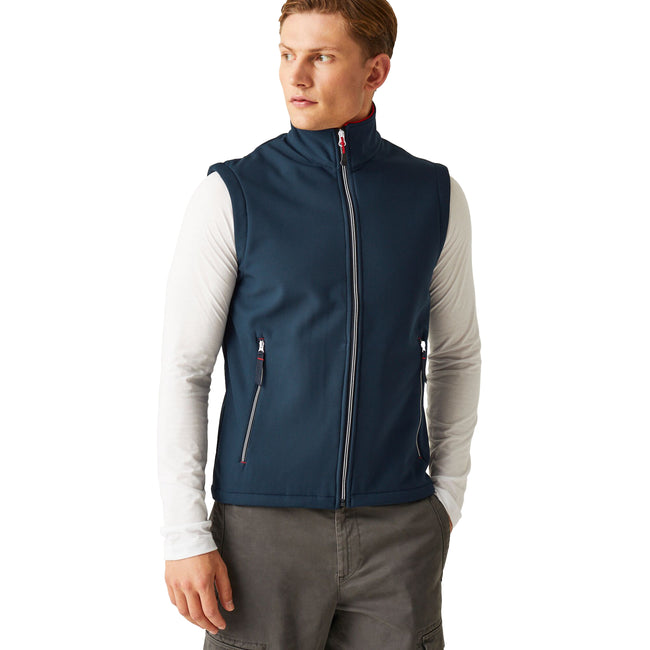 Navy-Classic Red - Side - Regatta Professional Mens Softshell 2 Layer Body Warmer