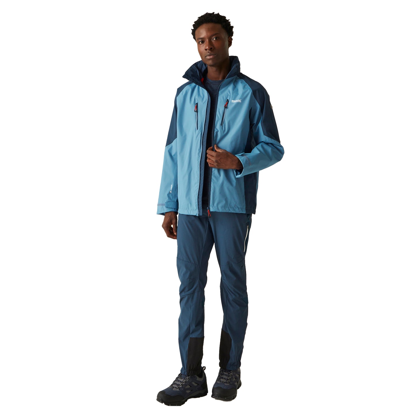 Coronet Blue-Moonlight Denim - Close up - Regatta Mens Calderdale V Waterproof Jacket