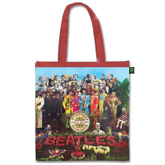 Red-Multicoloured - Front - The Beatles Sgt Pepper Tote Bag