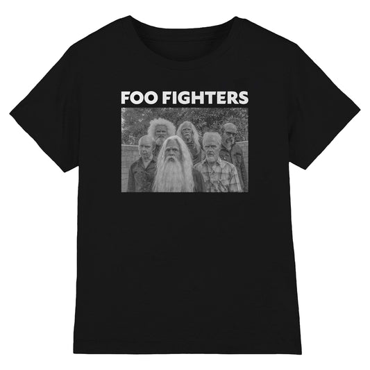 Black - Front - Foo Fighters Unisex Adult Old Band Photo T-Shirt