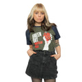Khaki Green-Navy Blue - Side - Green Day Unisex Adult American Idiot Raglan T-Shirt