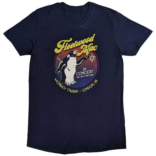 Navy Blue - Front - Fleetwood Mac Unisex Adult Wembley 2019 Cotton T-Shirt