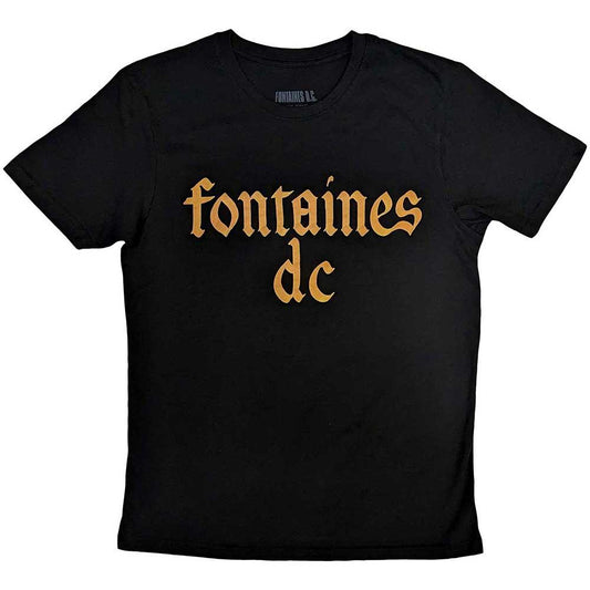 Black - Front - Fontaines DC Unisex Adult Gothic Logo T-Shirt