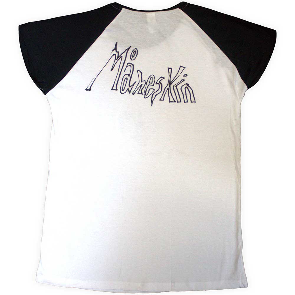 White-Black - Back - Maneskin Unisex Adult Doodles Raglan T-Shirt