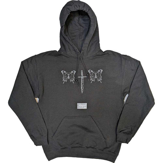 Black - Front - Post Malone Unisex Adult Ex-Tour Butterfly Knife Hoodie