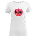 White - Front - The Beatles Womens-Ladies Apple Logo T-Shirt