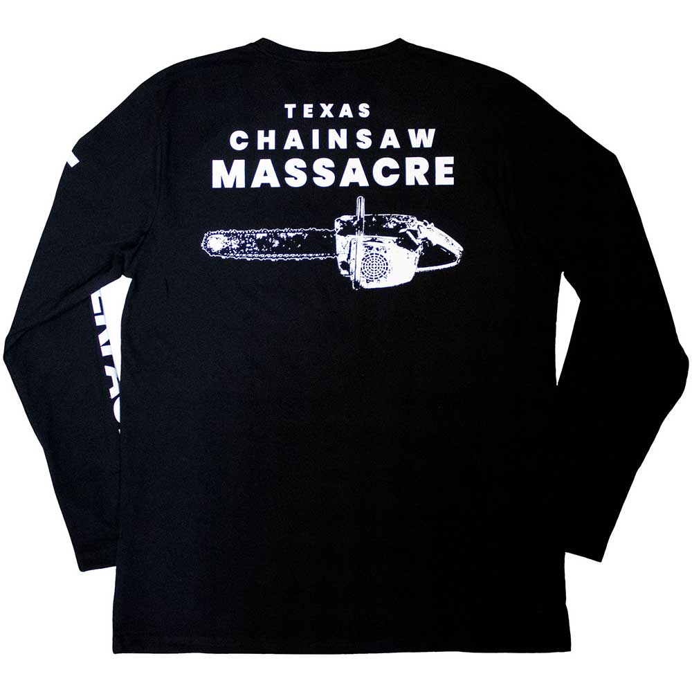Black - Back - The Texas Chainsaw Massacre Unisex Adult Leatherface Back Print Long-Sleeved T-Shirt