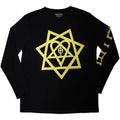 Black - Front - Him Unisex Adult Heartagram Honeycomb Long-Sleeved T-Shirt