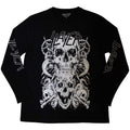 Black - Front - Slayer Unisex Adult Skulls Long-Sleeved T-Shirt