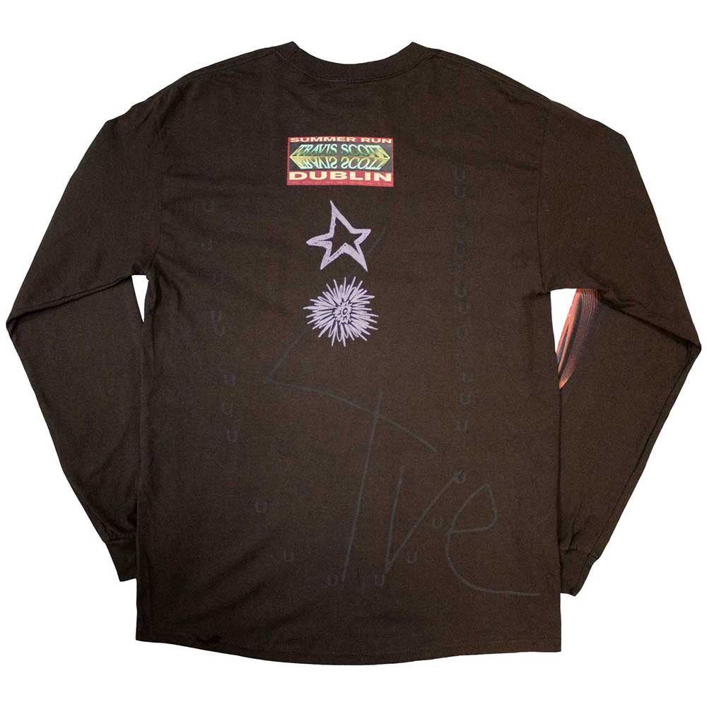 Brown - Back - Travis Scott Unisex Adult Summer Run 2023 Dublin Back Print Long-Sleeved T-Shirt