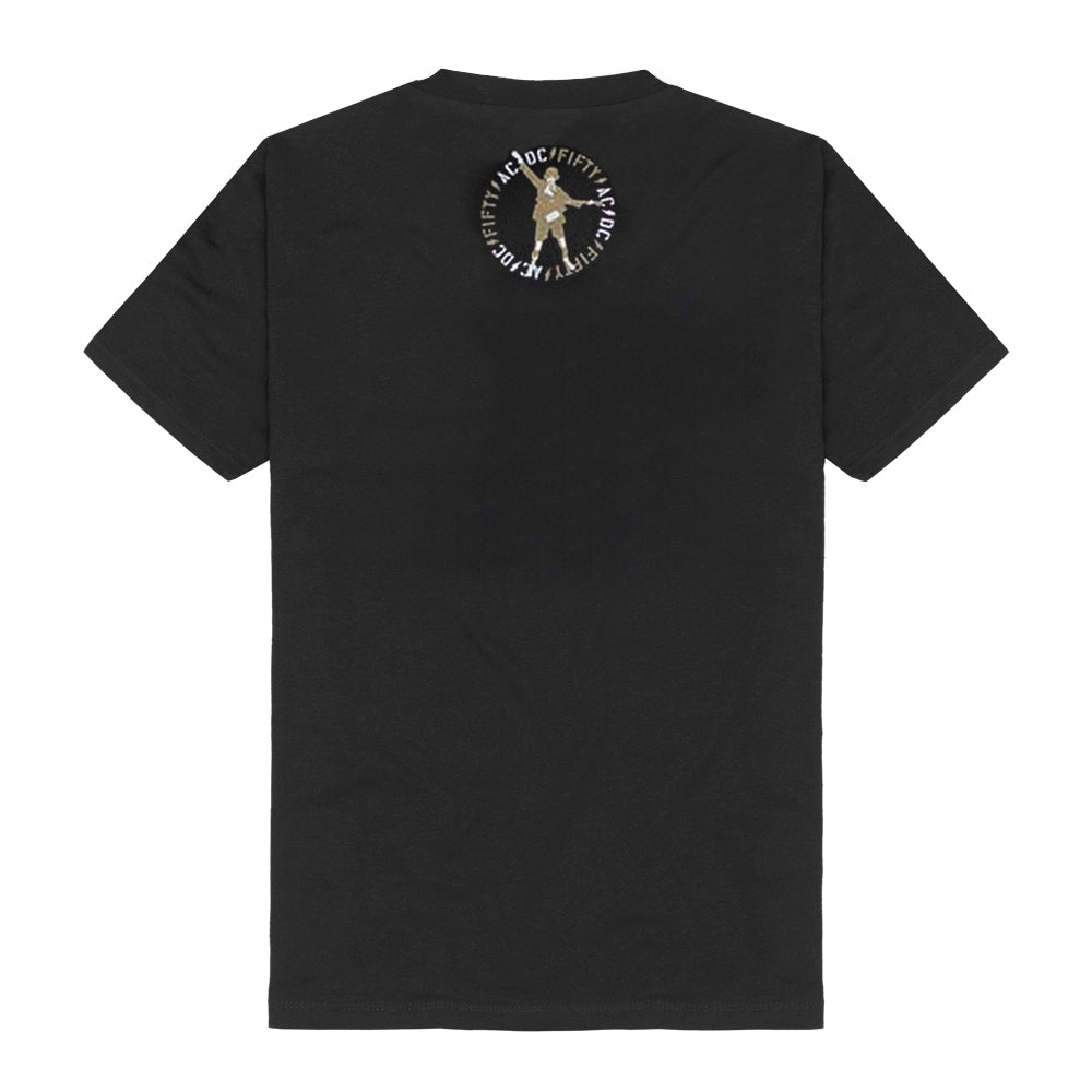 Black - Back - AC-DC Unisex Adult On Stage Fifty Back Print T-Shirt
