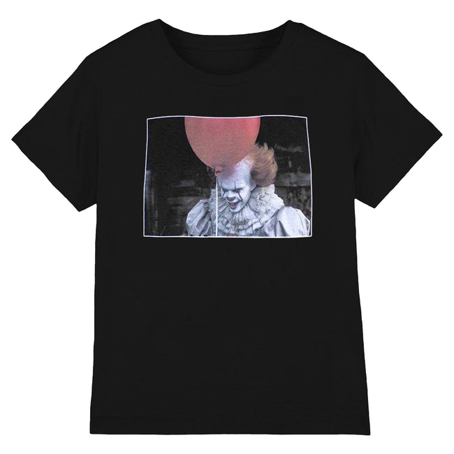 Black - Front - It Unisex Adult Balloon T-Shirt