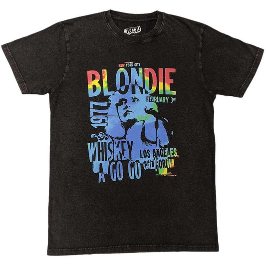 Washed Black - Front - Blondie Unisex Adult Whiskey A Go Go T-Shirt