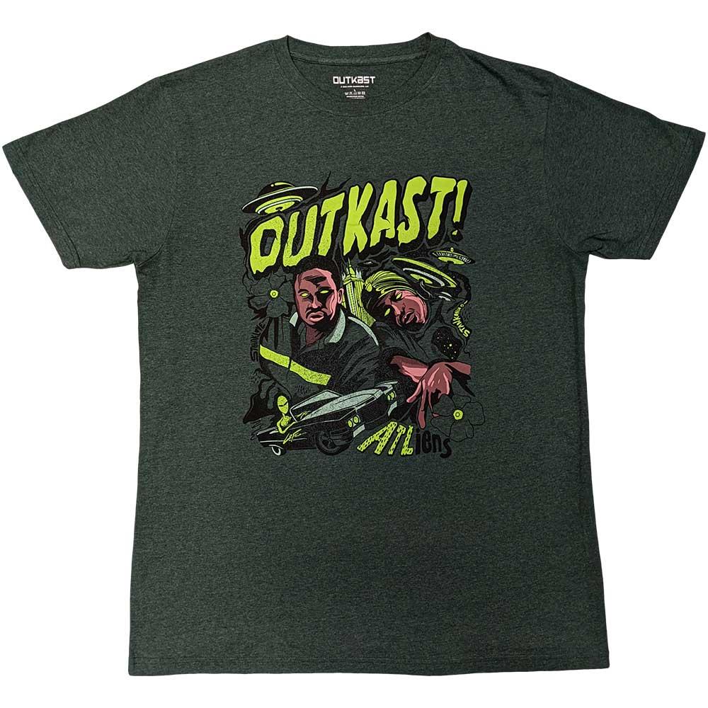 Green - Front - Outkast Unisex Adult ATLiens T-Shirt