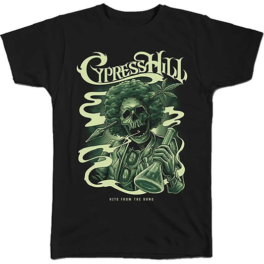 Black - Front - Cypress Hill Unisex Adult Skull T-Shirt