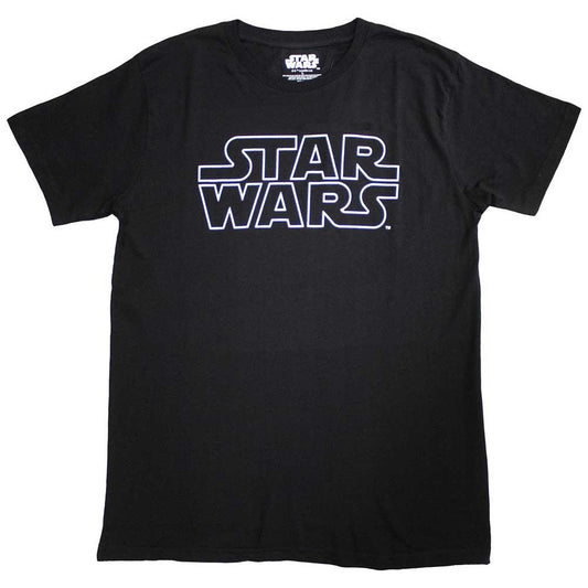 Black - Front - Star Wars Unisex Adult Logo T-Shirt
