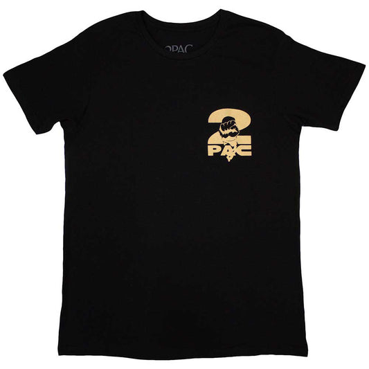 Black - Front - Tupac Shakur Unisex Adult Platinum Back Print T-Shirt