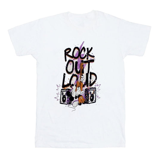 White - Front - Mickey Mouse Unisex Adult Rock Out Loud T-Shirt